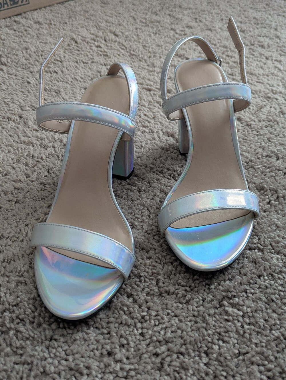 BP Lula Block Heel Slingback Sandal Size 7 PinkSilver Iridescent